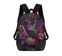 sinyumoney Sunset Beach Village Pathway Sac à dos imprimé pour enfants, sac à dos d'école pour adultes et enfants, sac à dos de voyage, Enchanted Hummingbird Garden, 17"
