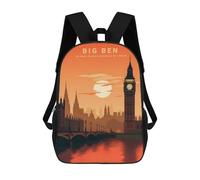 sinyumoney Sunset Big Ben Sacs À Dos Pour Enfants, Sac D'école Imprimé En 3D, Cartable Pour Enfants, Sac De Voyage, Sac À Dos Garçon Fille, Sac D'école Pour Enfants 17inch