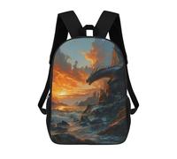 sinyumoney Sunset Dragons Watch Sacs À Dos Scolaires Pour Enfants, Sac D'école Imprimé En 3D Pour Garçons, Élèves Du Primaire Et Du Collège 17inch