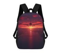 sinyumoney Sunset Flight Over City Lights Sacs À Dos Pour Enfants 17inch Sac À Dos Scolaire, Sac D'école Imprimé En 3D Pour Garçons, Élèves Du Primaire Et Du Collège