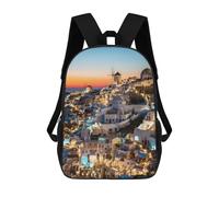 sinyumoney Sunset in Oia Santorini Sacs À Dos Pour Enfants, Cartables Imprimés En 3D, Sacs À Dos Pour Élèves Du Primaire Et Du Collège, Garçons Et Filles 17inch
