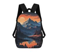sinyumoney Sunset in The Mountains Sac À Dos Avec Poche, Sacs À Dos Imprimés En 3D, Sacs De Voyage, Sacs À Livres, Sacs D'école Pour Enfants 17inch