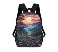 sinyumoney Sunset Mountain Valley Sacs À Dos Imprimés En 3D 17inch Sac À Dos Scolaire Pour Enfants, Sac À Dos Décontracté Pour La Journée, Sac De Voyage Décontracté Pour Les Élèves Du Collège