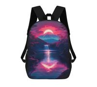 sinyumoney Sunset Mountain Waterfall Mount Fuji Japanese Sac À Dos Enfant Tendance Et Amusant, Sac À Dos Pour Garçons Et Adolescents, Sac D'école Imprimé En 3D Pour Garçons 17inch