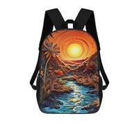 sinyumoney Sunset over The River Sacs À Dos Imprimés En 3D Pour Enfants 17inch Sacs À Dos Tendance Et Décontractés Pour La Journée, Sacs De Voyage, Sacs À Dos D'extérieur Pour Garçons Et Filles