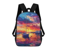 sinyumoney Sunset Serenity on Water Sacs À Dos, Sac À Dos Enfant, Sac D'école, Sac À Dos De Voyage Imprimé En 3D, Accessoire De Mode, Sac À Dos Imperméable Pour Enfants 17inch