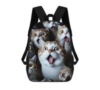 sinyumoney Surprised Cats Compilation-3 Sacs À Dos Imprimés En 3D Pour Enfants, Sacs D'école Tendance Pour Garçons, Élèves Du Primaire Et Du Collège 17inch