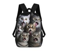 sinyumoney Surprised Cats Compilation Sac À Dos Scolaire Imprimé En 3D Pour Enfants, Sac À Dos Garçon/fille, Sac De Voyage Pour Enfants 17inch