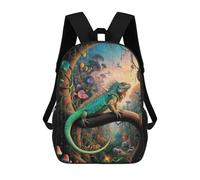 sinyumoney Surreal Iguana Safari Sacs À Dos Scolaires Pour Enfants, Sac D'école Imprimé En 3D Pour Garçons, Élèves Du Primaire Et Du Collège 17inch