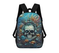 sinyumoney Surreal Ocean Skull Music Sac À Dos Scolaire, Sac À Dos Pour Garçons Et Adolescents, Cadeau, Sac À Dos Imprimé En 3D, Sac À Dos Scolaire, Sac À Livres 17inch
