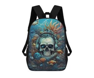 sinyumoney Surreal Ocean Skull Music Sac À Dos Scolaire, Sac À Dos Pour Garçons Et Adolescents, Cadeau, Sac À Dos Imprimé En 3D, Sac À Dos Scolaire, Sac À Livres 17inch