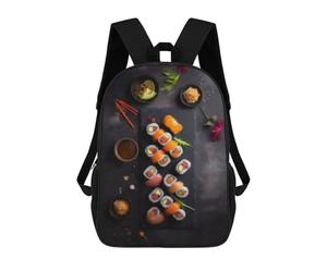 sinyumoney Sushi Set with Wasabi And Ginger Sacs À Dos Pour Enfants, Sac À Dos Scolaire Imprimé En 3D Pour Enfants, Sac À Dos De Voyage, Sac À Livres Pour Enfants 17inch Sac D'école