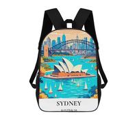 sinyumoney Sydney, Australia Cityscape Sac À Dos Scolaire Pour Enfants Imprimé En 3D, Idéal Pour Les Voyages Et Les Livres 17inch