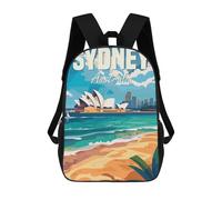 sinyumoney Sydney Australia Sac À Dos Enfant Fille 3D, Sac D'école, Sac À Dos Pour Tout-petits, Sac À Dos Décontracté, Sac À Livres Tendance 17inch