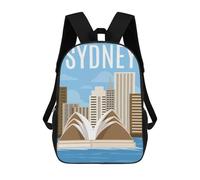 sinyumoney Sydney Australia Sac À Dos Scolaire Pour Enfants Imprimé En 3D, Idéal Pour Les Voyages Et Les Lectures, Pour Les Garçons Et Les Élèves Du Primaire 17inch