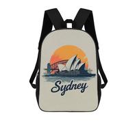 sinyumoney Sydney Opera House And Harbour Bridge Sac À Dos Enfant, Cartable, Sac D'école, Motif Dessin Animé 3D, Sac Pour Ordinateur Portable, Pour Garçons Et Filles 17inch