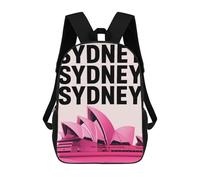 sinyumoney Sydney Opera House Pink Sac À Dos Scolaire Pour Filles Et Garçons, Grande Capacité, Léger, Pour Enfants Et Étudiants 17inch
