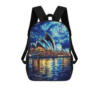 sinyumoney Sydney Opera House Starry Night Sacs À Dos Pour Enfants, Cartables, Sacs À Dos Scolaires Imprimés En 3D, Sacs À Dos De Voyage Tendance Pour Enfants (primaire, Collège) 17inch