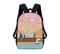 sinyumoney Sydney Opera House Sunset Sac À Dos Scolaire Imprimé En 3D Pour Garçons Et Filles, Sac À Dos Pour Ordinateur Portable Pour Enfants/étudiants/adultes 17inch