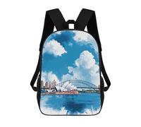 sinyumoney Sydney Opera House Watercolor Sacs À Dos Décontractés Pour Enfants, Sacs D'école Pour Adolescents, Filles Et Garçons, Sacs À Dos Pour Livres 17inch