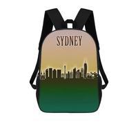 sinyumoney Sydney Skyline Minimal Sac À Dos Enfant Tendance Et Amusant, Sac À Dos Pour Garçons Et Adolescents, Sac D'école Imprimé En 3D Pour Garçons 17inch