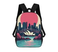 sinyumoney Sydney Skyline with Opera House Sacs À Dos Pour Enfants, Cartables, Sacs À Dos Scolaires Imprimés En 3D, Sacs À Dos De Voyage Tendance Pour Enfants (primaire, Collège) 17inch