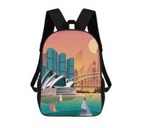 sinyumoney Sydney Travel Print Sac À Dos Scolaire Pour Filles Et Garçons, Grande Capacité, Léger, Pour Enfants Et Étudiants 17inch
