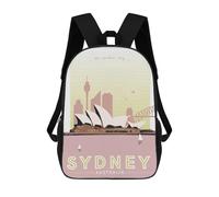 sinyumoney Sydney Vintage Travel Sac À Dos Scolaire Pour Adolescents, Imprimé En 3D, Ajustable, À Poches Tendance, Pour Enfants, Garçons, Filles, Étudiants Et Adolescents 17inch