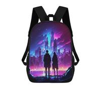 sinyumoney Synthetic Skyscape Lovers Sac À Dos Scolaire Pour Enfants, Imprimé En 3D, Tendance Et Décontracté, Pour Garçons, Élèves Du Primaire Et Du Collège 17inch