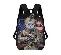 sinyumoney Tabby Cat Elite Soldier Sac À Dos Imprimé En 3D Pour Enfants, Sac À Dos Scolaire, Sac À Dos De Voyage Pour Enfants, Sac À Livres Grande Capacité, Sac À Dos Pour Enfants 17inch