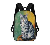 sinyumoney Tabby Cat Painting Sacs À Dos 17 Pouces Pour Enfants, Sacs D'école Imprimés En 3D Pour Élèves Du Primaire Et Du Collège, Garçons Et Filles