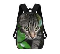 sinyumoney Tabby Cat Peeking Through Greenery Sacs À Dos Scolaires Pour Enfants, Sac D'école Imprimé En 3D Pour Garçons, Élèves Du Primaire Et Du Collège 17inch