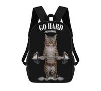 sinyumoney Tabby Cat Weightlifting Sac À Dos Enfant, Cartable Pour Garçons Et Adolescents, Sac À Dos De Voyage, Sac À Dos Scolaire, Sac À Livres 17inch