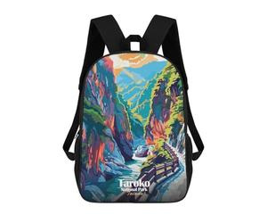 sinyumoney Taroko National Park Taiwan Illustration Sac À Dos Scolaire Imprimé En 3D, Sac À Dos Décontracté Pour Enfants, Sac D'école Imprimé En 3D Pour Garçons, Primaire Et Collège 17inch