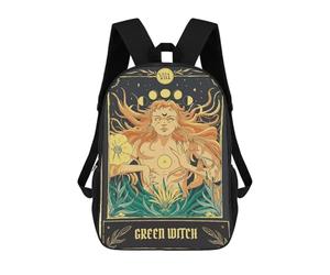 sinyumoney Tarot Green Witch Sac À Dos, Cartable Imprimé En 3D, Sac À Goûter, Sac À Dos De Voyage, Sac À Dos Entre Amis, Sac À Dos Scolaire Pour Filles Et Garçons 17inch