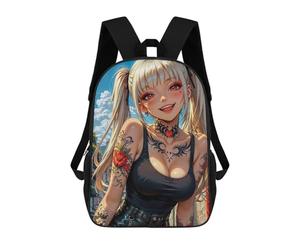 sinyumoney Tattooed Anime Girl Sacs À Dos Décontractés Pour Enfants, Sacs D'école Pour Adolescents, Filles Et Garçons, Sacs À Dos Pour Livres 17inch