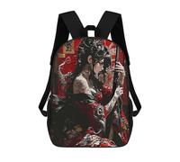 sinyumoney Tattooed Geisha with Katana Sacs À Dos Pour Enfants, Cartables, Sacs À Dos Scolaires Imprimés En 3D, Sacs À Dos De Voyage Tendance Pour Enfants (primaire, Collège) 17inch
