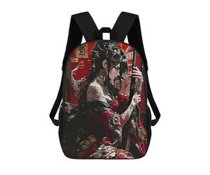 sinyumoney Tattooed Geisha with Katana Sacs À Dos Pour Enfants, Cartables, Sacs À Dos Scolaires Imprimés En 3D, Sacs À Dos De Voyage Tendance Pour Enfants (primaire, Collège) 17inch