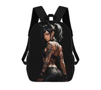 sinyumoney Tattooed Woman with Ponytail on Black Sacs À Dos Pour Enfants, Sac À Dos Scolaire, Sac À Dos Imprimé En 3D Pour Enfants, Sac À Dos De Voyage, Sac À Livres, Sac D'école Pour Enfants 17inch