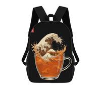 sinyumoney Tea Cup The Great Wave Sacs À Dos Scolaires Pour Enfants, Sac D'école Imprimé En 3D Pour Garçons, Élèves Du Primaire Et Du Collège 17inch
