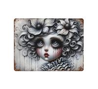 sinyumoney Tears of Porcelain Décoration Murale En Fer Forgé Pour Chambre, Salon, Garage, Jardin, Pub11.8"x15.7"