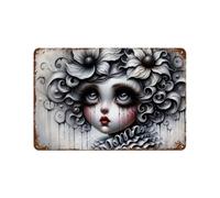 sinyumoney Tears of Porcelain Panneau Décoratif En Métal Pour Accessoires De Camping, Jardin, Ferme, Salon, Clubs De Plein Air7.9"x11.8"