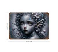 sinyumoney Tears of The Mermaid Décoration Murale En Fer Imperméable Pour Garage D'homme7.9"x11.8"