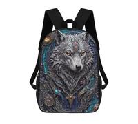 sinyumoney Techno Wolf Steampunk Sac À Dos Imprimé En 3D Pour Enfants, Sac D'école, Sac De Voyage Grande Capacité, Sac À Livres, Sac À Dos Pour Enfants 17inch