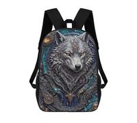 sinyumoney Techno Wolf Steampunk Sacs À Dos Pour Enfants 17inch Sac À Dos Scolaire, Sac D'école Imprimé En 3D Pour Garçons, Élèves Du Primaire Et Du Collège