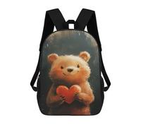 sinyumoney Teddy Bear Holding Heart Sacs À Dos Scolaires Pour Garçons Et Filles, Sacs À Dos Décontractés Pour Le Sport, Sacs À Dos De Grande Capacité Pour L'école Primaire 17inch