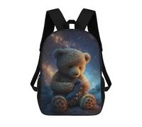 sinyumoney Teddy Bear in Space -1 Sac À Dos Enfant, Cartable, Sac D'école, Motif Dessin Animé 3D, Sac Pour Ordinateur Portable, Pour Garçons Et Filles 17inch