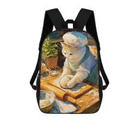 sinyumoney The Baker Cat Sac À Dos Scolaire Imprimé En 3D, Sac À Dos Décontracté Pour Enfants, Sac D'école Imprimé En 3D Pour Garçons, Primaire Et Collège 17inch
