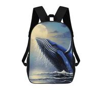 sinyumoney The Blue Whale at Night Sacs À Dos Pour Enfants, Cartables, Sacs À Dos Scolaires Imprimés En 3D, Sacs À Dos De Voyage Tendance Pour Enfants (primaire, Collège) 17inch