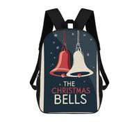 sinyumoney The Christmas Bells Sac À Dos Scolaire Pour Adolescents, Imprimé En 3D, Ajustable, À Poches Tendance, Pour Enfants, Garçons, Filles, Étudiants Et Adolescents 17inch